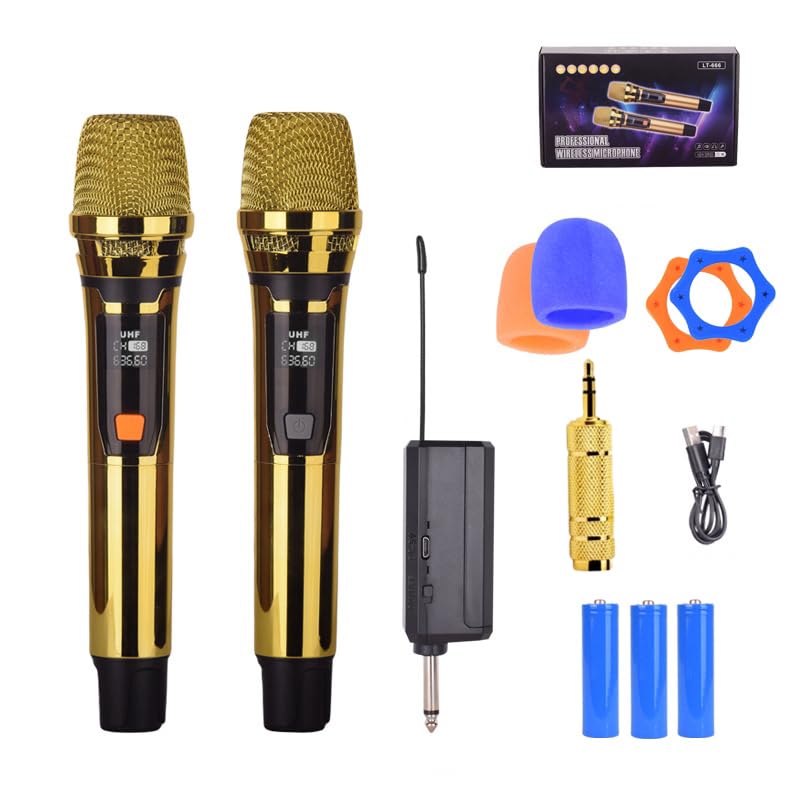 ゴールド ワイヤレスマイクセット Discoverer Amazon.com: Handheld UHF Wireless Microphone with 4 Sound
